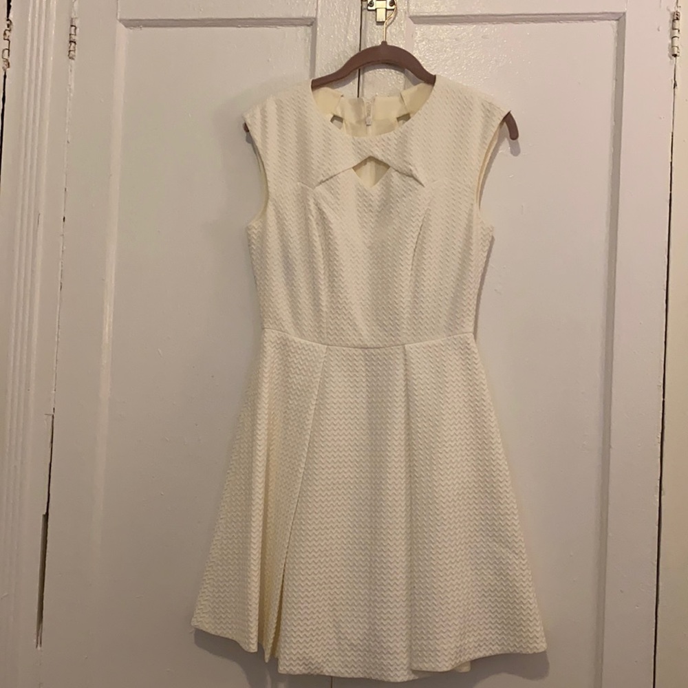 White Karen Millen Chevron Patterned Dress